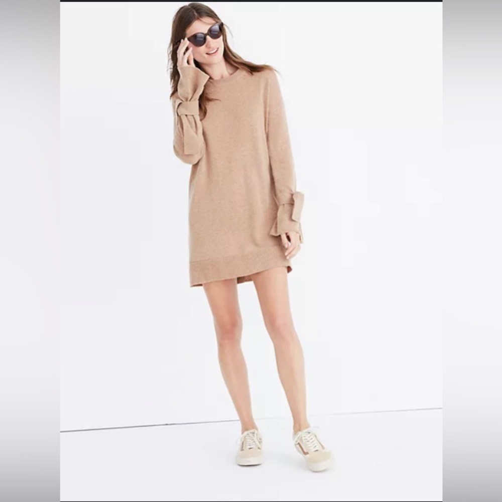 Madewell Tie-Cuff Sweater Dress